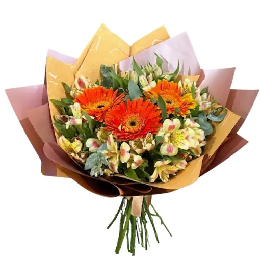 Ramo de flores astromelias y gerberas